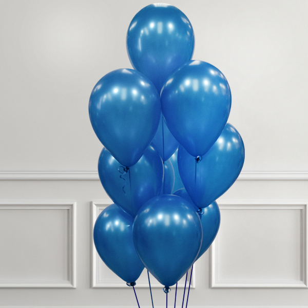Sapphire Blue Pearl Helium Balloons Bunch