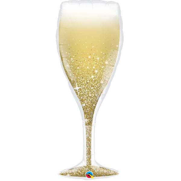 Golden Bubbly Wine Glass