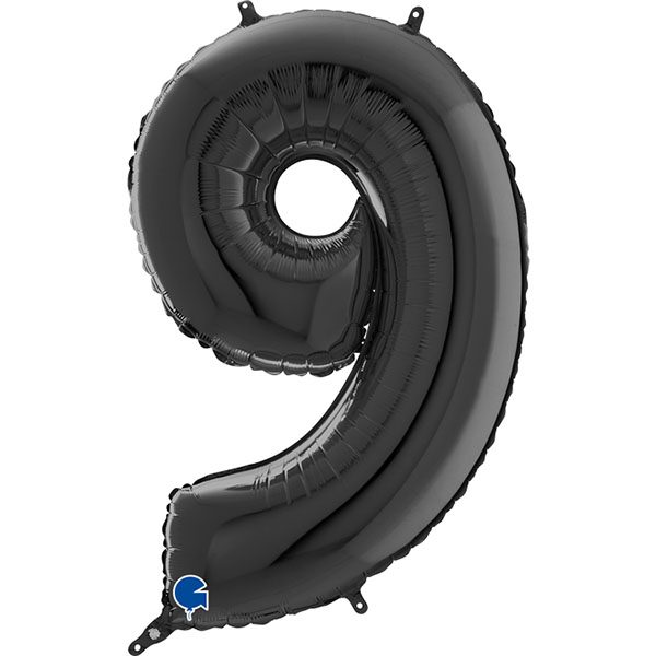 BLACK NUMBER 9 BALLOON