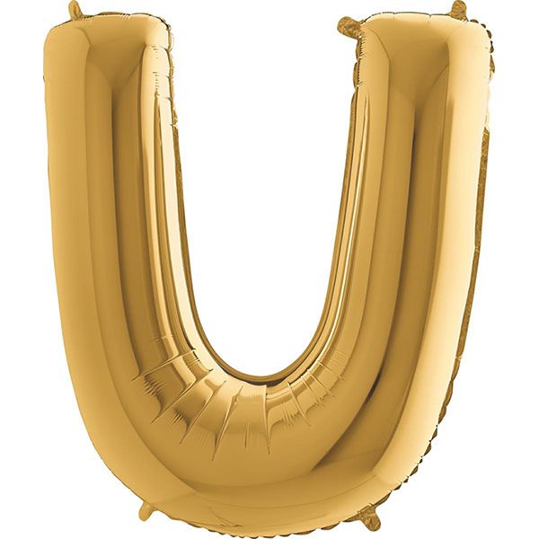 GOLD LETTER U BALLOON