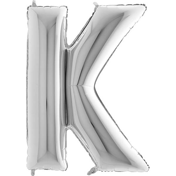 SILVER LETTER K BALLOON