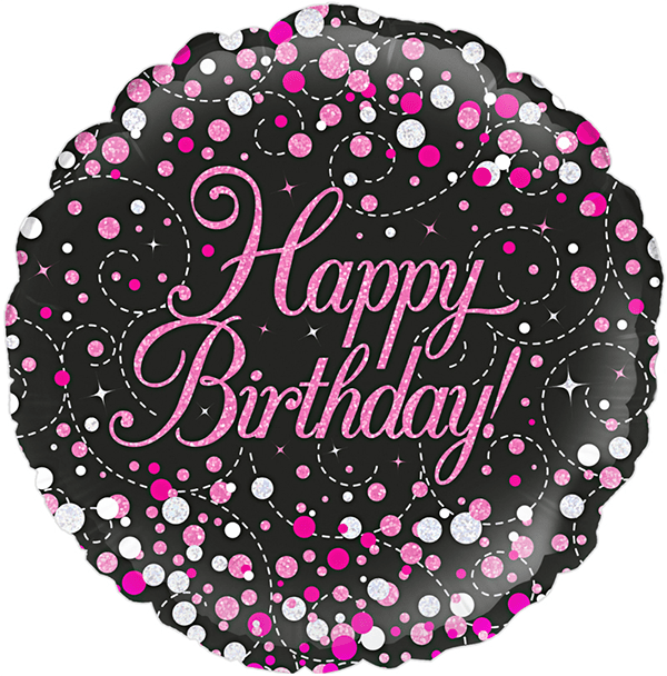 Pink & Black Sparkling Birthday