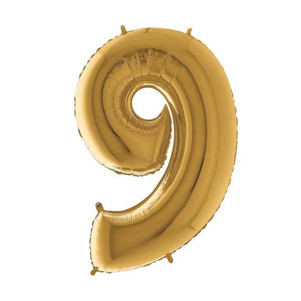 Large 26'' Gold Number Balloon 9