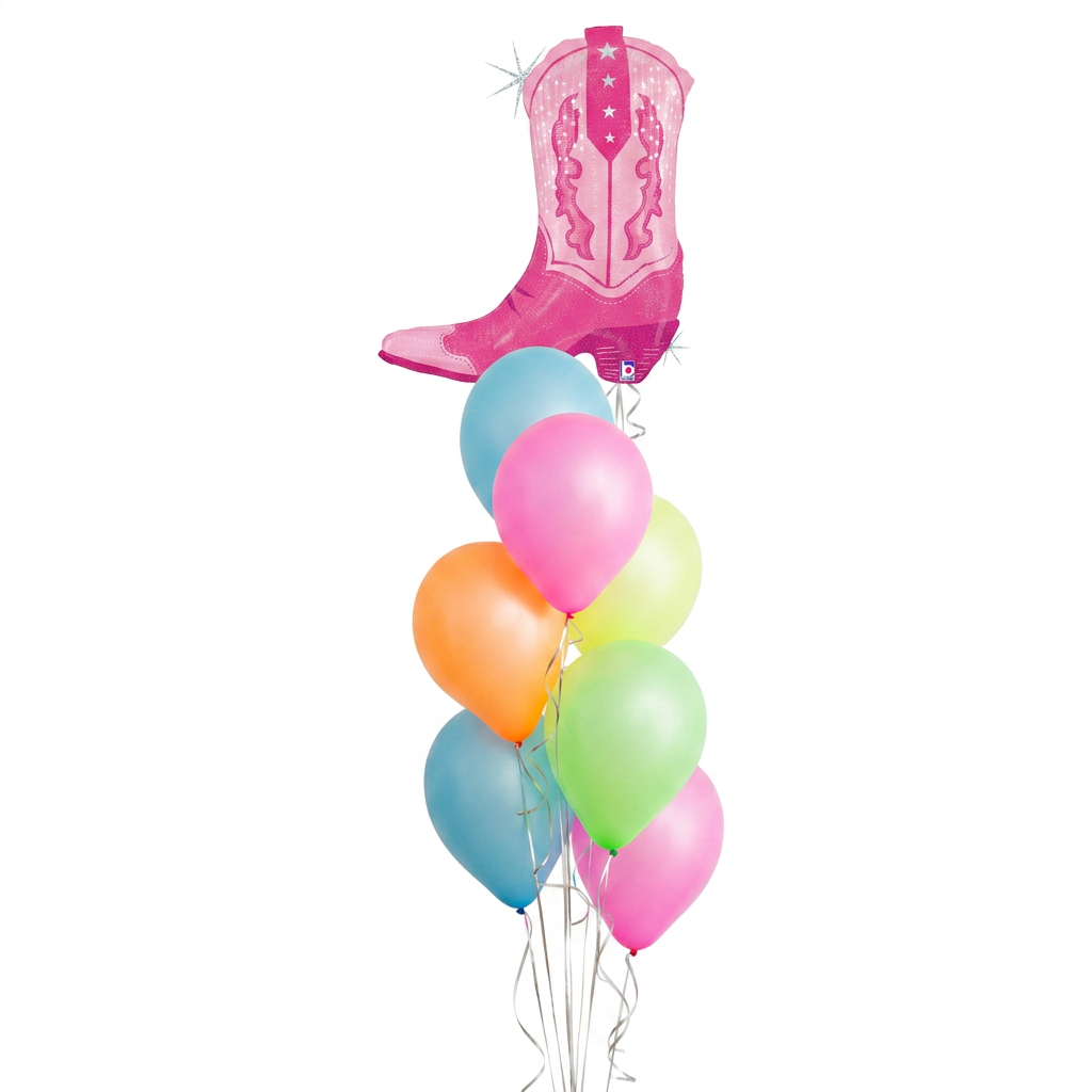Disco Cowgirl Boot Balloon Bouquet