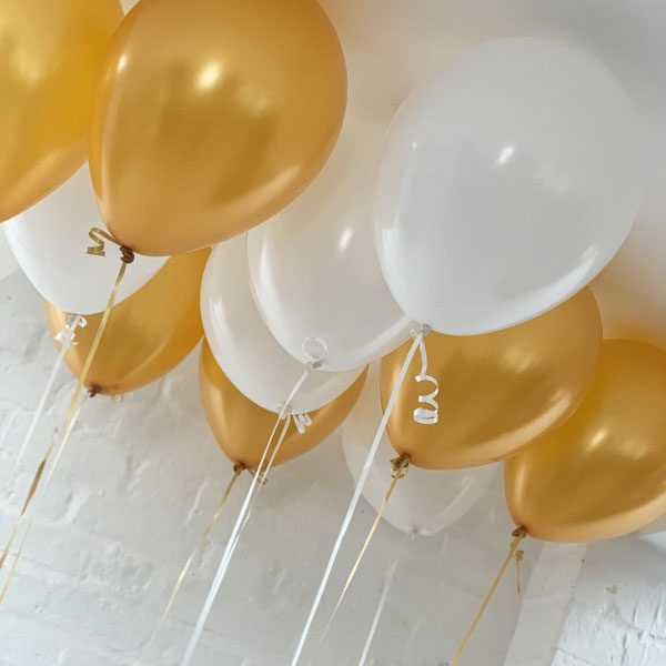 CEILING BALLOONS, WHITE GOLD