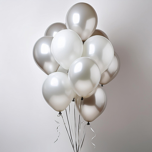 Ivory, White & Silver Balloons