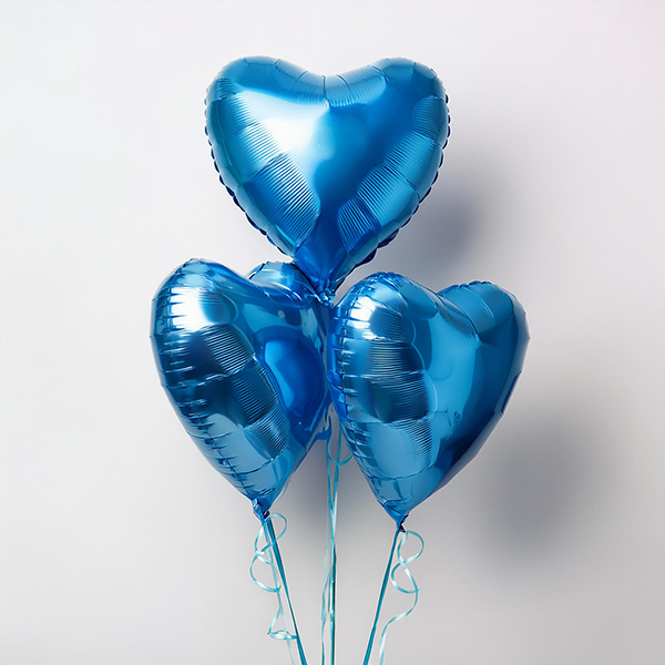 Sapphire Hearts Balloon Trio