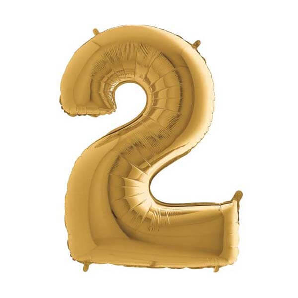 Large 26'' Gold Number Balloon 2
