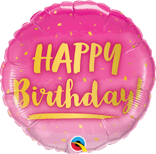 Pink & Gold Birthday Balloon
