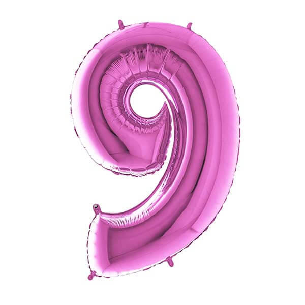 Large 26'' Pink Number Balloon 9