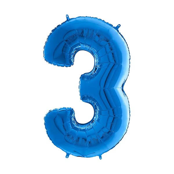 Large 26'' Blue Number Balloon 3