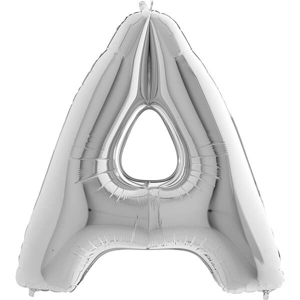 SILVER LETTER A BALLOON