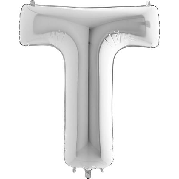 SILVER LETTER T BALLOON