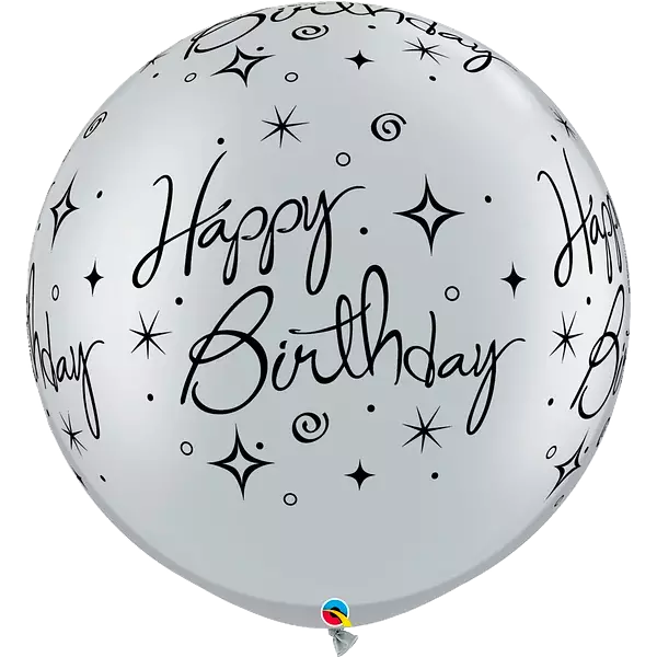 2ft Giant Silver Birthday Balloon