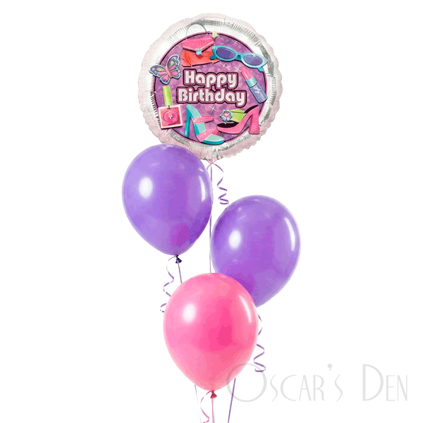 Glitzy Girl Balloon Bunch