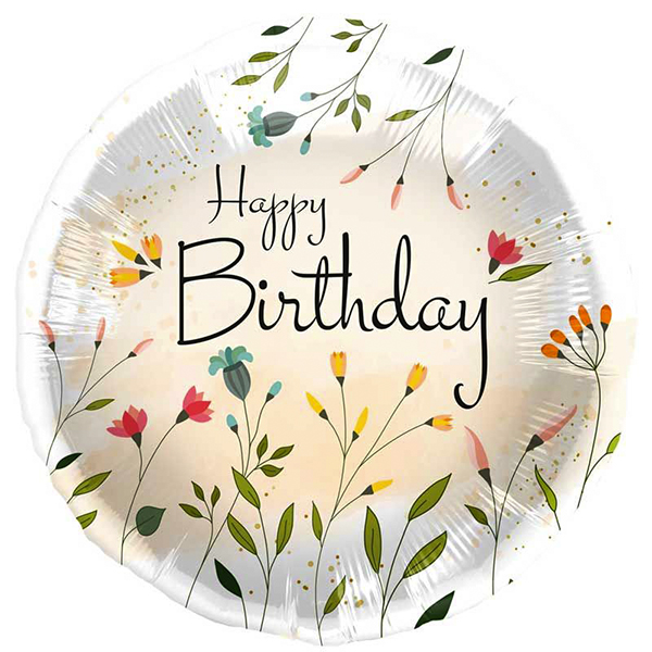 Flowers Happy Birthday Balloon