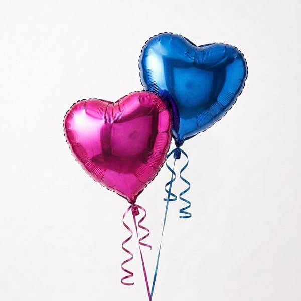 Magenta & Blue Heart Bunch