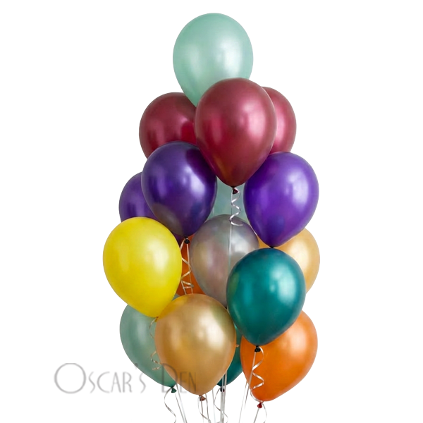 Red, Green, Orange, Yellow, Purple Balloon Bunch