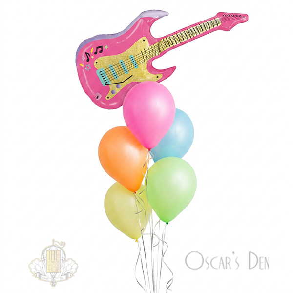 Neon Guitar Balloon Bouquet