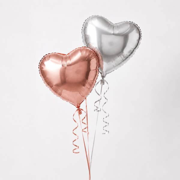 Silver & Rose Gold Heart Bunch