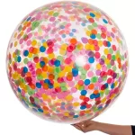 confetti balloon filled with rainbow paper confetti