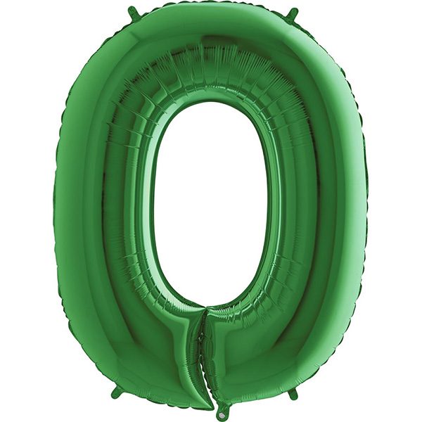 green number 0 helium balloon