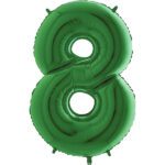 green number 8 helium balloon