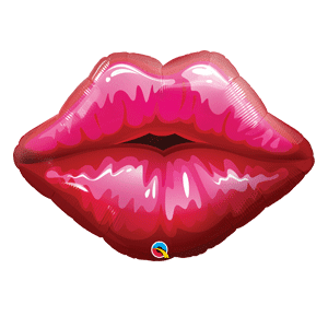 red lips helium balloon