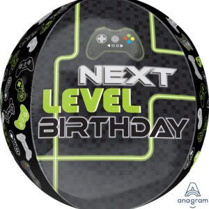 Level up gaming round helium filled balloon