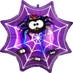 Iridescent spider web helium Halloween party balloon