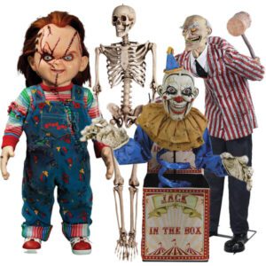 Large scary looking Halloween decoration props and Halloween animated props.